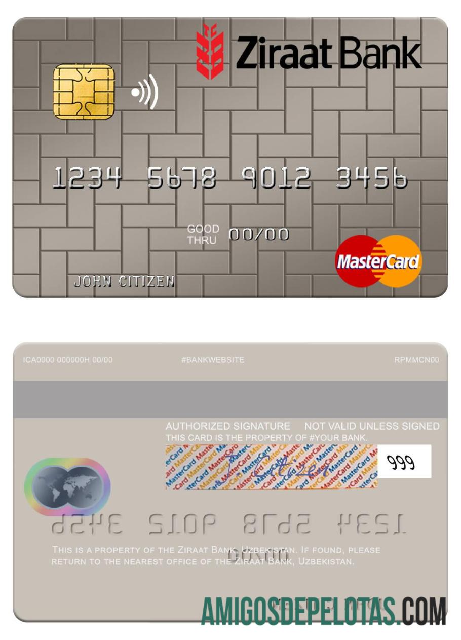 Uzbequistão Ziraat Bank Mastercard baixar para verificação